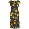 ARCHIVE - 1950s Black Dress with Yellow Floral Print Detail