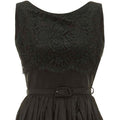 ARCHIVE - 1950s Black Taffeta Vintage Dress with Lace Overlay