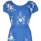 ARCHIVE - 1950s Blue Linen Dress With White Lace Applique