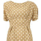 ARCHIVE - 1950s Cappuccino Silk Dress with White Polka Dots
