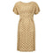 ARCHIVE - 1950s Cappuccino Silk Dress with White Polka Dots