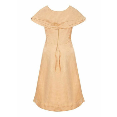 ARCHIVE - 1950s Christian Dior Demi Couture Gold Silk Evening Dress and Shawl