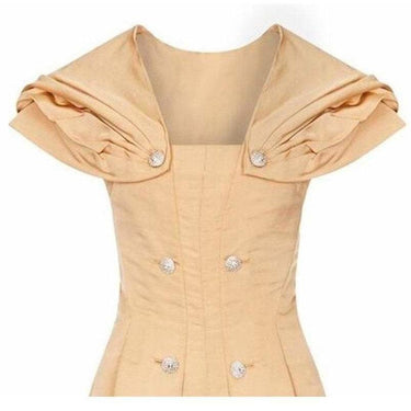 ARCHIVE - 1950s Christian Dior Demi Couture Gold Silk Evening Dress and Shawl