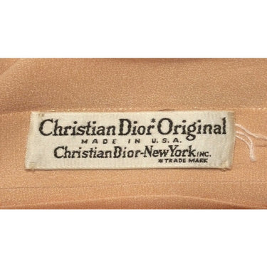 ARCHIVE - 1950s Christian Dior Peach Silk Dress