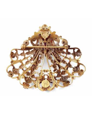 ARCHIVE - 1950s Design Joseff Of Hollywood Antique Gold Cherub Brooch