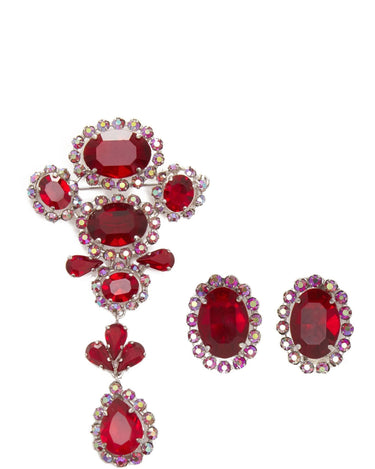 ARCHIVE - 1950s Henkel & Grosse for Christian Dior Brooch and Earrings Set