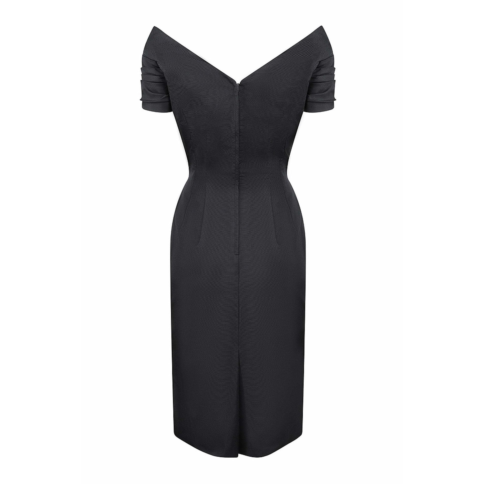 ARCHIVE - 1950s Lord And Taylor Black Silk Cocktail Dress