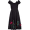 ARCHIVE - 1950s Marjorie Montgomery Black Novelty 3D Hand Painted Fish Print Dress