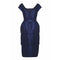 ARCHIVE - 1950s Navy Silk Dress With Tiered Petal Skirt And Peplum Waistband