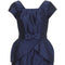 ARCHIVE - 1950s Navy Silk Dress With Tiered Petal Skirt And Peplum Waistband