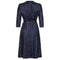 ARCHIVE - 1950s Navy Silk Heart Dress