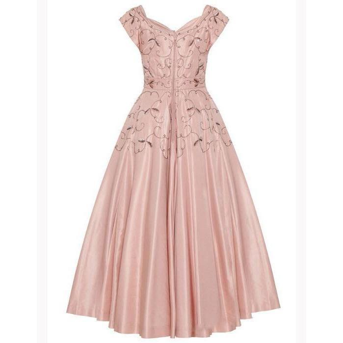 ARCHIVE - 1950s Neiman Marcus Dusky Pink Silk Dress CIRCA VINTAGE ARCHIVE - 1950s Neiman Marcus Dusky Pink Silk Dress CIRCA VINTAGE