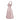 ARCHIVE - 1950s Pale Pink and Gold Brocade Rose Print Couture Dress With Bow