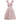 ARCHIVE - 1950s Pale Pink and Gold Brocade Rose Print Couture Dress With Bow