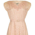 ARCHIVE - 1950s Pale Pink Lace Dress with Applique Detail