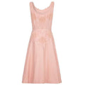ARCHIVE - 1950s Pink Linen Dress with Appliqué and Pearls