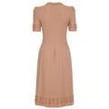 ARCHIVE - 1950s Pink Taupe Knitted Dress with Ribbon Detail