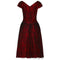 ARCHIVE - 1950s Red Silk Dress with Black Lace