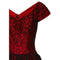 ARCHIVE - 1950s Red Silk Dress with Black Lace