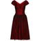 ARCHIVE - 1950s Red Silk Dress with Black Lace