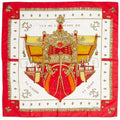 ARCHIVE - 1950s Red White and Gold Vue de Carrosse Hermes Scarf