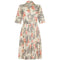 ARCHIVE - 1950s Silk Day Dress with Floral and Country Scene Print
