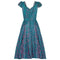 ARCHIVE - 1950s Teal and Fuchsia Brocade Cocktail Dress