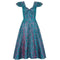 ARCHIVE - 1950s Teal and Fuchsia Brocade Cocktail Dress