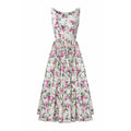 ARCHIVE - 1950s Victor Josselyn Cream and Pink Floral Print Cotton Dress