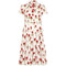 ARCHIVE - 1950s White Cotton Rose Print Dress