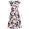 ARCHIVE - 1950s White Rose Print Cotton Dress