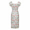 ARCHIVE - 1950s White Velvet Embossed Floral Print Dress
