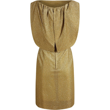 ARCHIVE - 1950s Worth British Haute Couture Gold Lamé Cocktail Dress with Cape