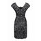 ARCHIVE - 1950s Worth Demi Couture Black Raffia Cocktail Dress With Silk Belt Detail