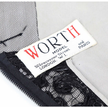ARCHIVE - 1950s Worth Demi Couture Black Raffia Cocktail Dress With Silk Belt Detail