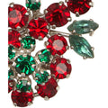 ARCHIVE - 1959 Christian Dior by Henkel and Grosse Red and Green Crystal Brooch