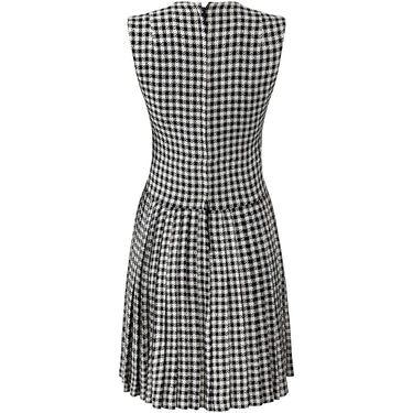ARCHIVE - 1960s Anne Fogarty Wool Monochrome Check Twin Set With Black Patent Trim