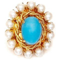 ARCHIVE - 1960s Christian Dior Gold, Turquoise and Pearl Earrings