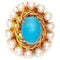 ARCHIVE - 1960s Christian Dior Gold, Turquoise and Pearl Earrings