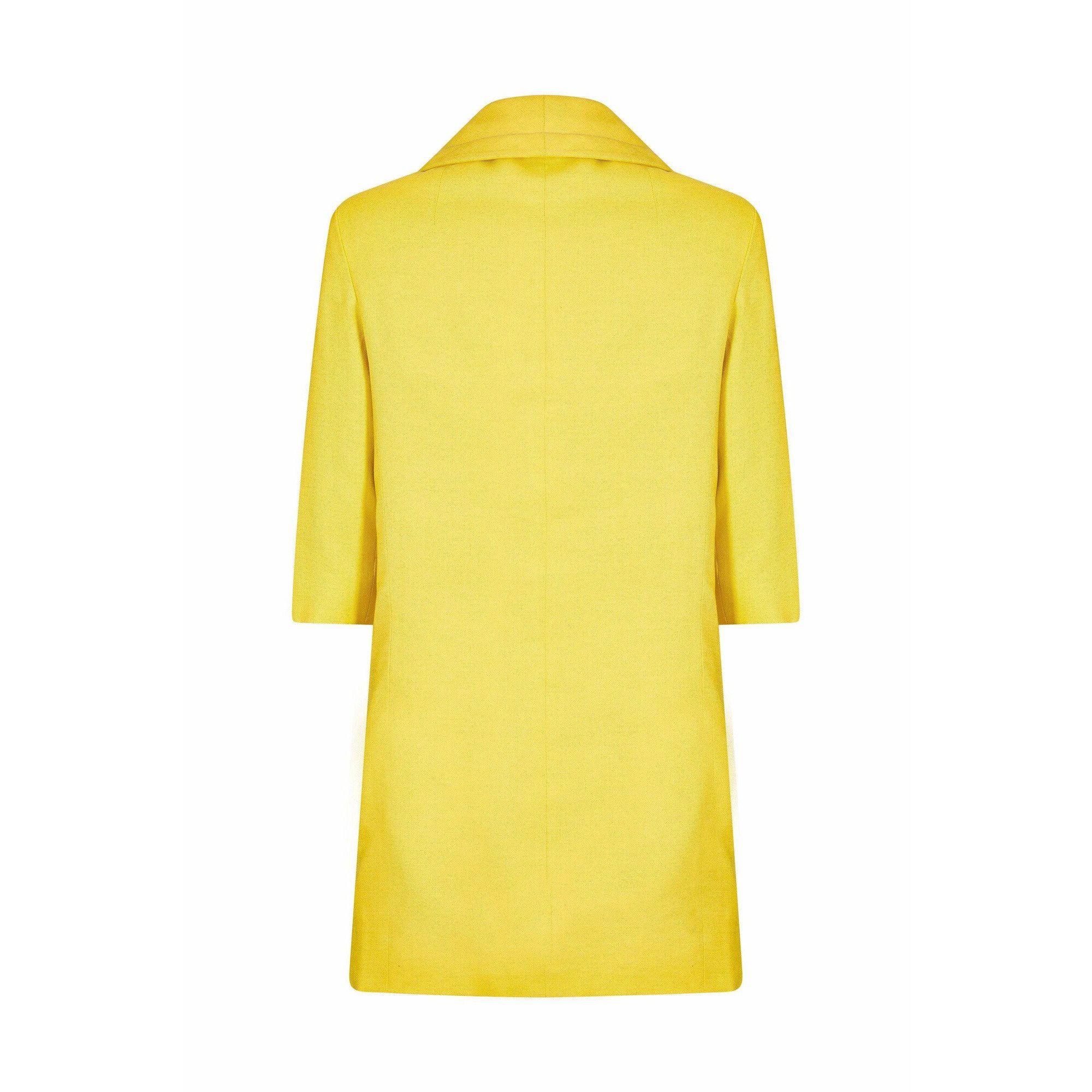 ARCHIVE - 1960s Christian Dior Yellow Mod Style Swing Coat With Oversized Button Detail