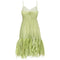 ARCHIVE - 1960s Couture Green Chiffon Dress with Feather Trim
