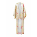 ARCHIVE 1960s Cream Silk Kimono With Pale Pink Butterfly Print