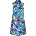 ARCHIVE - 1960s Floral Peacock Print Shift Dress