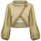 ARCHIVE - 1960s Gold Lamé Jacket With Beaded Trim and Bishops Sleeves