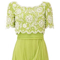 ARCHIVE - 1960s Ian Thomas Lime Green Beaded Chiffon Dress