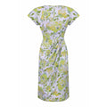 ARCHIVE - 1960s Lilac Floral Print Dress With Cowl Neck and Pink Silk Lining
