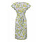 ARCHIVE - 1960s Lilac Floral Print Dress With Cowl Neck and Pink Silk Lining