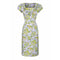 ARCHIVE - 1960s Lilac Floral Print Dress With Cowl Neck and Pink Silk Lining