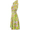 ARCHIVE - 1960s Lime Green Psychedelic Print Dress With Box Pleat Skirt And Wide Lapel