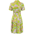 ARCHIVE - 1960s Lime Green Psychedelic Print Dress With Box Pleat Skirt And Wide Lapel